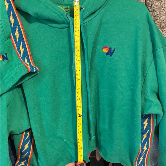 RARE Aviator Nation Lightning Bolt Green Hoodie and Shorts Set ⚡️ - Picture 4 of 12